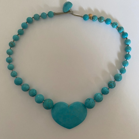 Lol Rose turquoise magnesite heart necklace - Picture 1 of 2